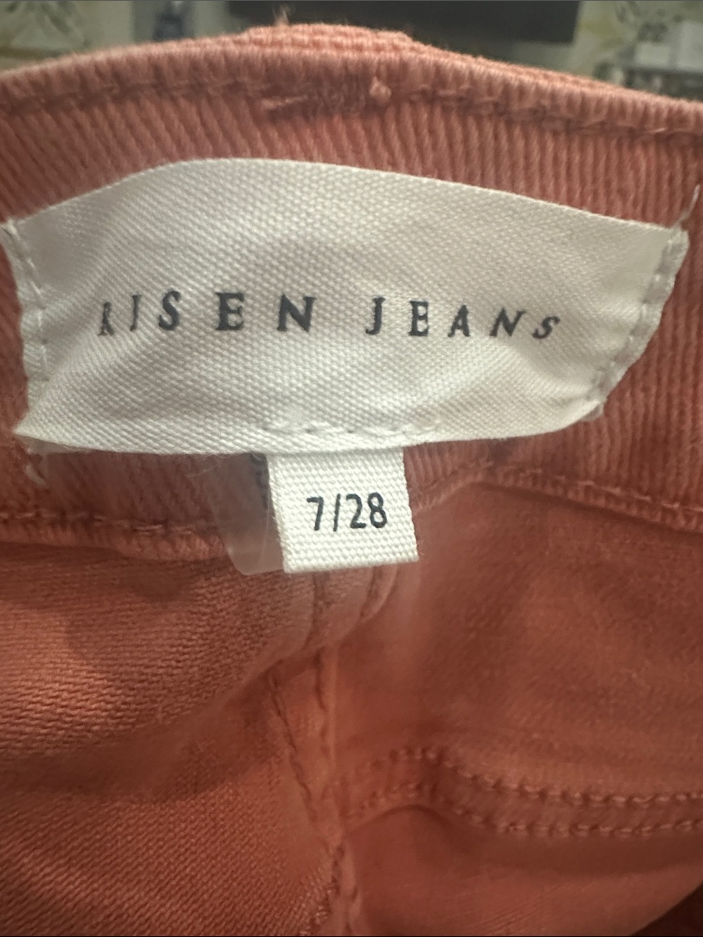 Risen Peach Blossom High-Rise Cargo Jeans Size 7/28 - Picture 9 of 10